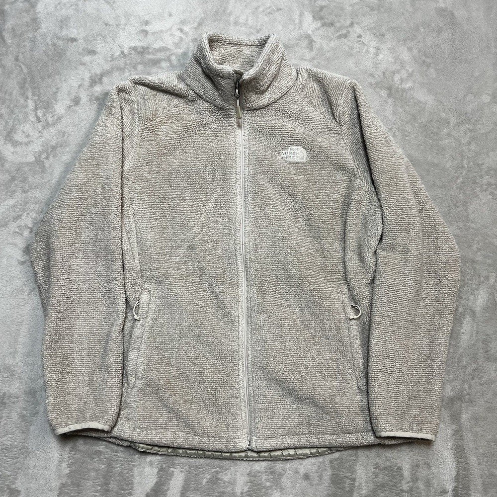 The North Face Womens Size 2XL Osito Fleece Jacket Full Zip Taupe Grey Oatmeal